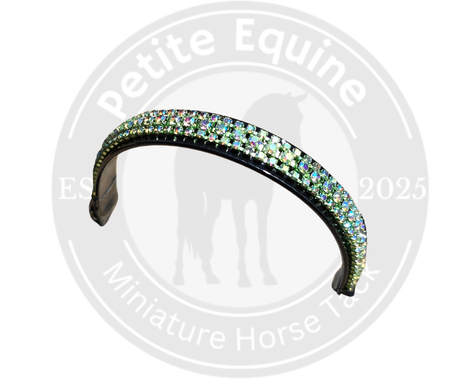 J Hook Noseband |Light Green AB Rhinestone