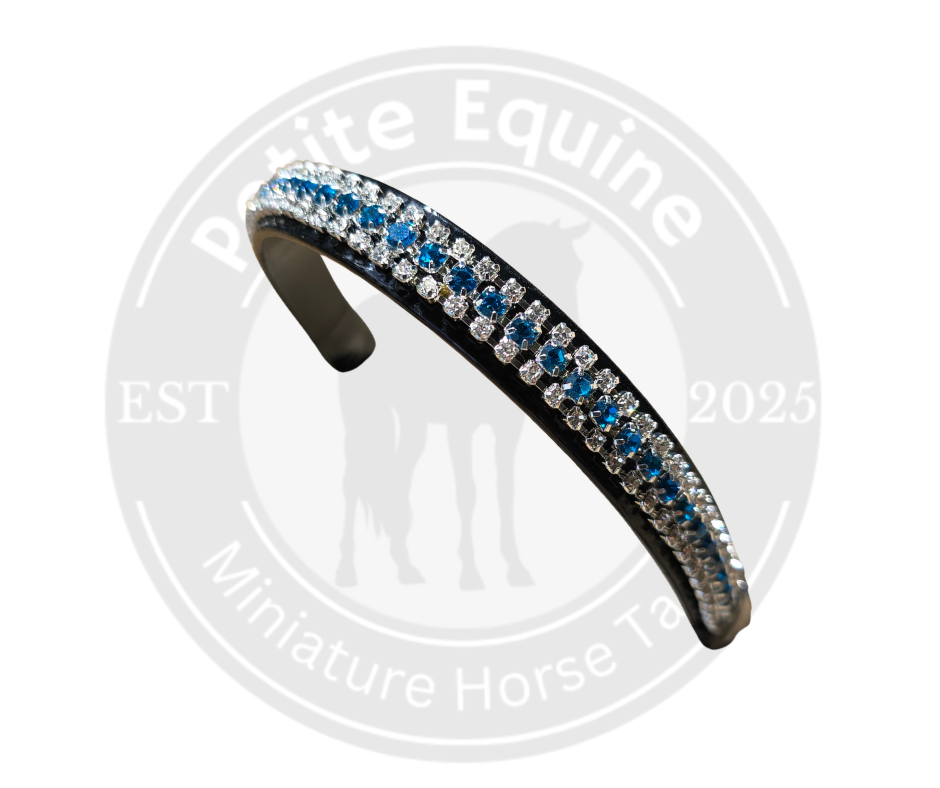 J Hook Noseband |Aqua Rhinestone