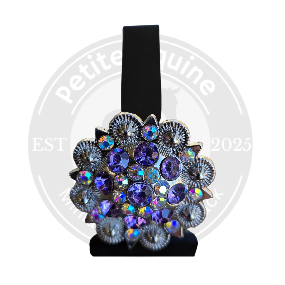 Rhinestone Concho Number Clip|  Lilac Crystal