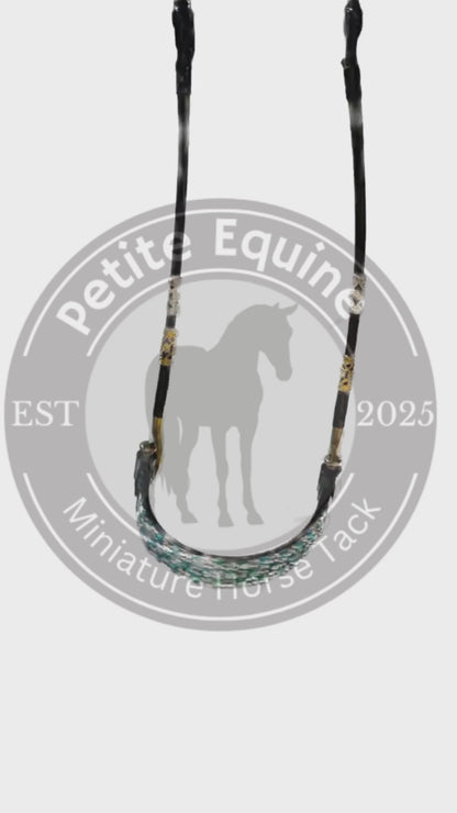 Royalty J Hook Show Halter| Aqua Checkerboard