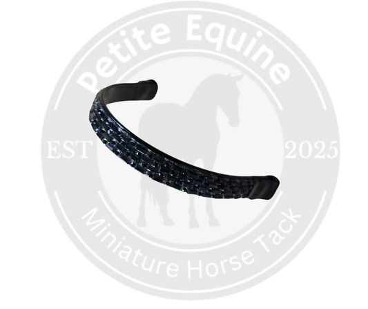 J Hook Noseband | Solid Black Rhinestone