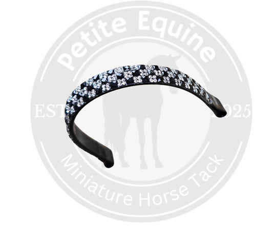 J Hook Noseband | Black Checker board Rhinestone