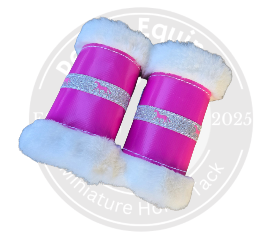 Minky Stable Boots| Pink With Pink Horse Detail