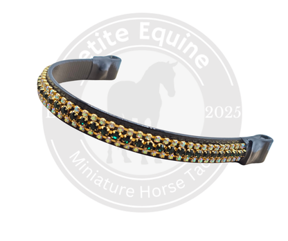 J Hook Noseband | Emerald Rhinestone