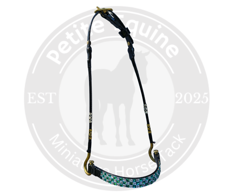 Royalty J Hook Show Halter| Aqua Checkerboard