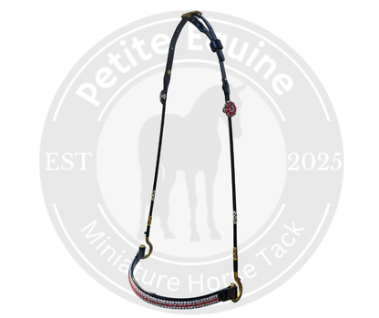 Royalty J Hook Show Halter| Red Rhinestones and Conchos