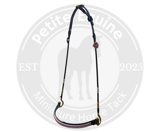 Royalty J Hook Show Halter| Red Rhinestones and Conchos