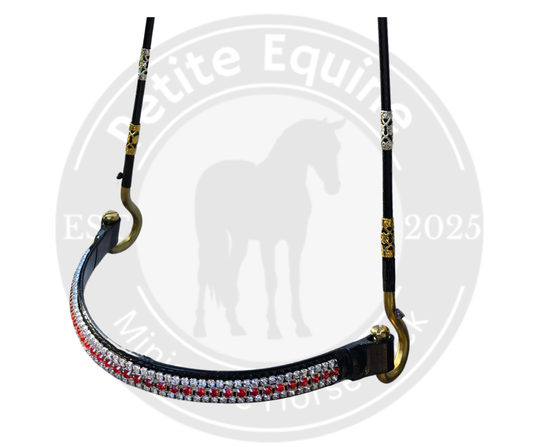 Royalty J Hook Show Halter| Red Rhinestones and Conchos