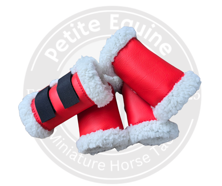 Faux Fur Stable Boots| Red