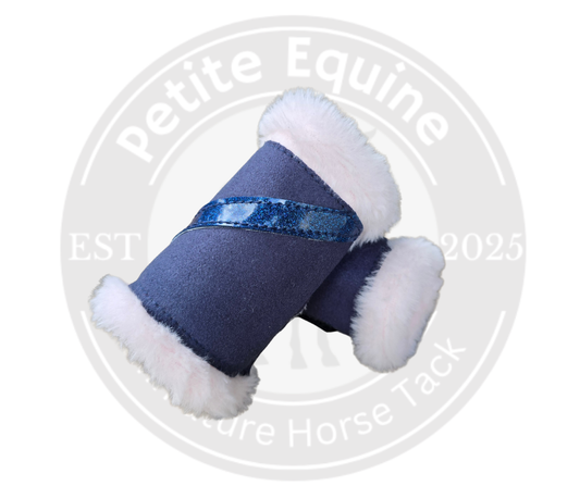 Faux Fur Stable Boots| Blue With Pink Fur