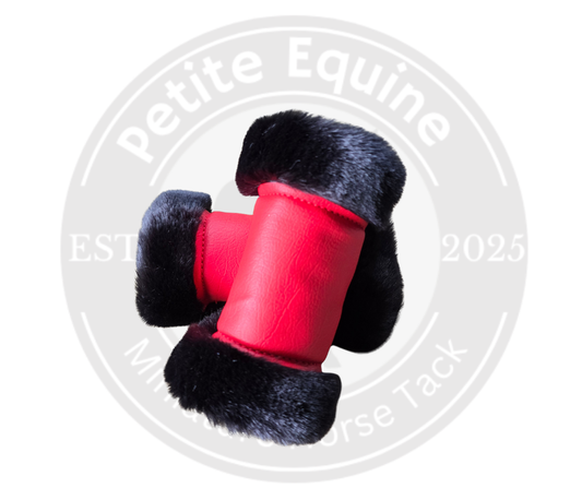 Faux Fur Stable Boots| Red With Black