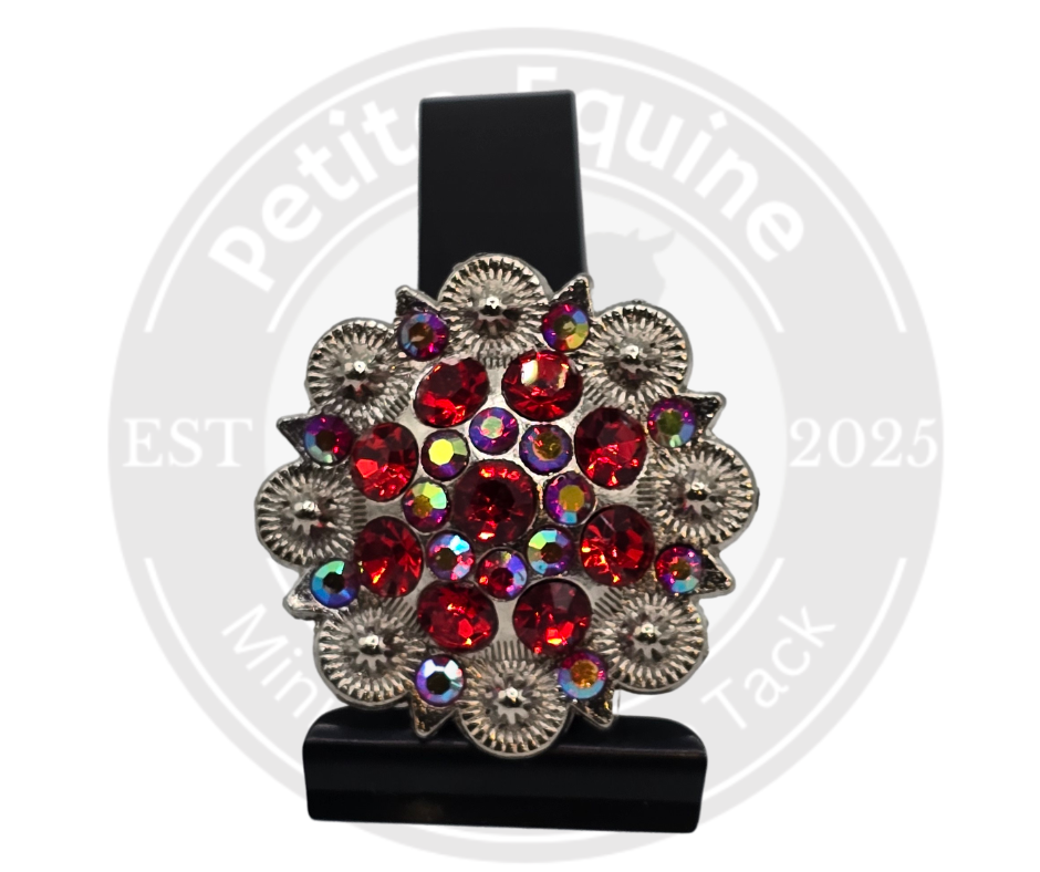 Rhinestone Concho Number Clip|Red Crystal
