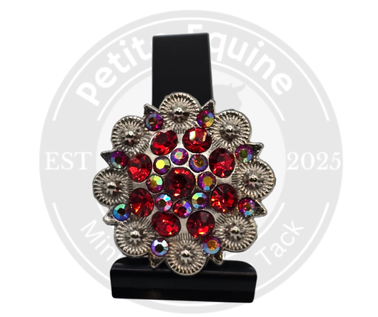 Rhinestone Concho Number Clip|Red Crystal