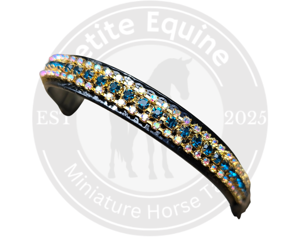 J Hook Noseband | Sapphire Rhinestone