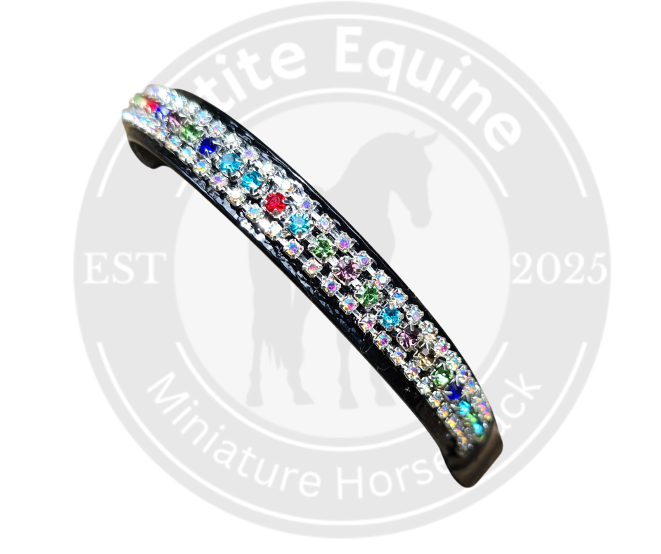J Hook Noseband | Multi Colour Rhinestone