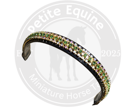 J Hook Noseband |Mid Green AB Rhinestone