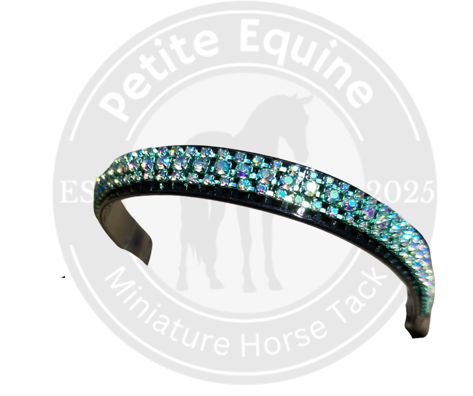J Hook Noseband |Aqua AB Rhinestone