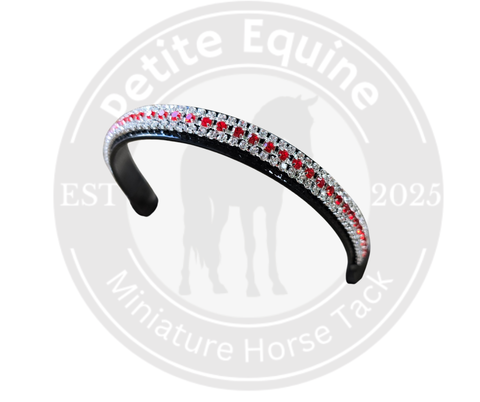 J Hook Noseband | Red Rhinestone