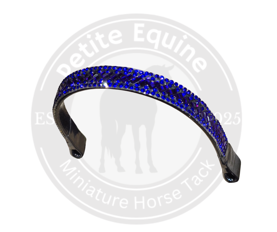 J Hook Noseband | Electric Blue Rhinestone