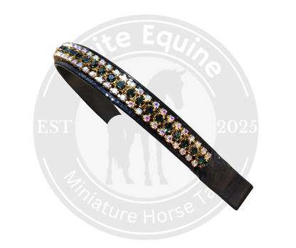 J Hook Noseband | Emerald Rhinestone