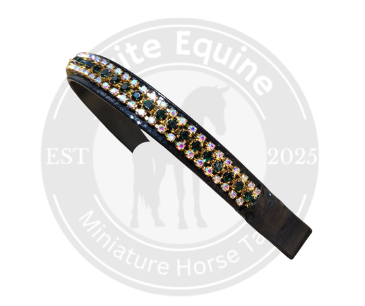 J Hook Noseband | Emerald Rhinestone